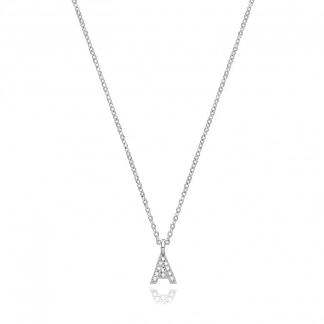 Silver rhodium Plated Zirconia Initial Necklace G3395/AAcotis Silver JewelleryTH - G3395/A