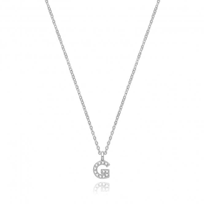 Silver rhodium Plated Zirconia Initial Necklace G3395/GAcotis Silver JewelleryTH - G3395/G