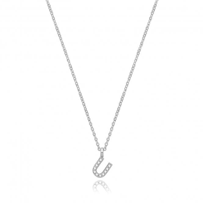 Silver rhodium Plated Zirconia Initial Necklace G3395/UAcotis Silver JewelleryTH - G3395/U