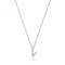 Silver rhodium Plated Zirconia Initial Necklace G3395/VAcotis Silver JewelleryTH - G3395/V