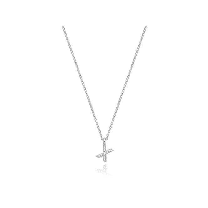 Silver rhodium Plated Zirconia Initial Necklace G3395/XAcotis Silver JewelleryTH - G3395/X