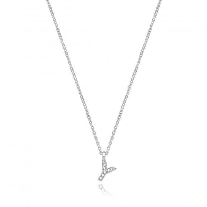 Silver rhodium Plated Zirconia Initial Necklace G3395/YAcotis Silver JewelleryTH - G3395/Y