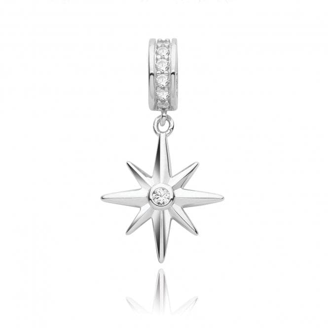 Silver rhodium Plated Zirconia Northern Star Pendant G61125Acotis Silver JewelleryTH - G61125