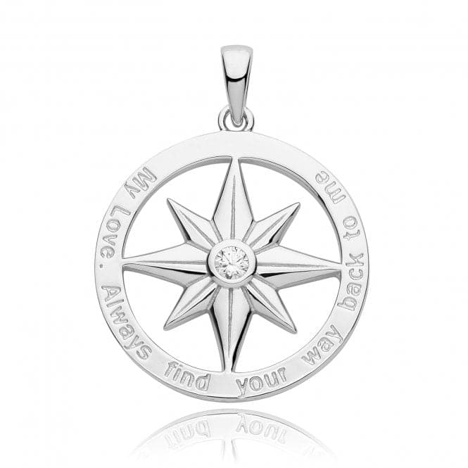 Silver rhodium Plated Zirconia Northern Star Pendant G61129Acotis Silver JewelleryTH - G61129