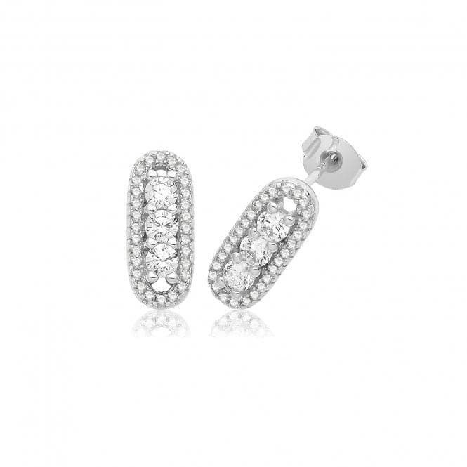 Silver rhodium Plated Zirconia Studs G51351Acotis Silver JewelleryTH - G51351