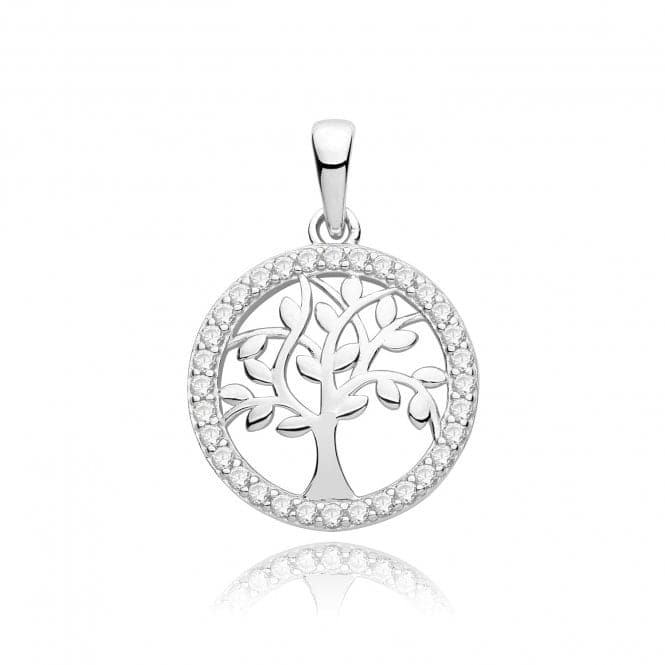 Silver rhodium Plated Zirconia Tree Of Life Pendant G61122Acotis Silver JewelleryTH - G61122