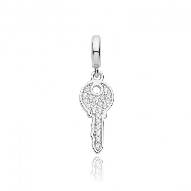 Silver rhodium Plated Zirconia Yael Key Pendant G61126Acotis Silver JewelleryTH - G61126