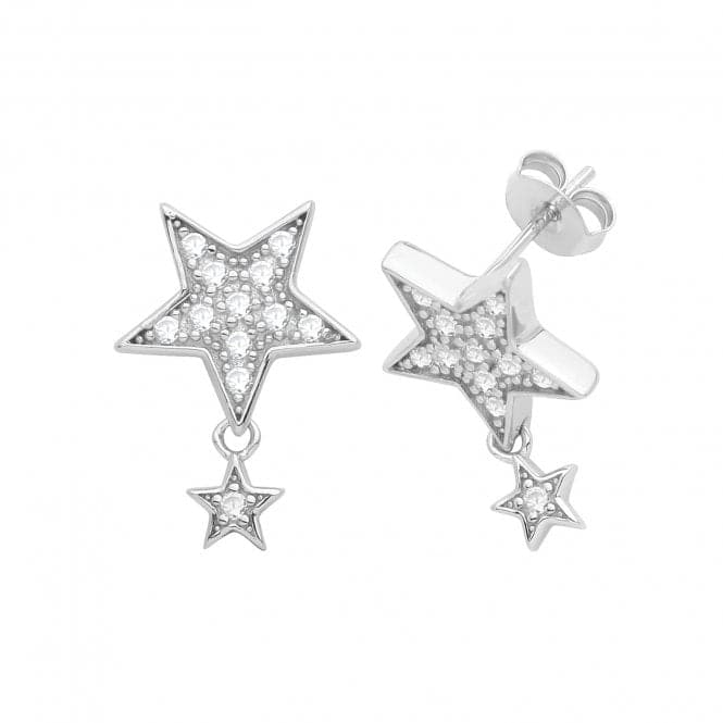 Silver rhodium Star Earrings G51288Acotis Silver JewelleryTH - G51288