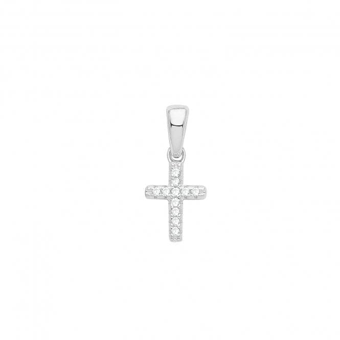 Silver rhodium Zirconia Set Cross G61078Acotis Silver JewelleryTH - G61078