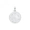 Silver rhodium Zirconia Set Disc Pendant G61065Acotis Silver JewelleryTH - G61065