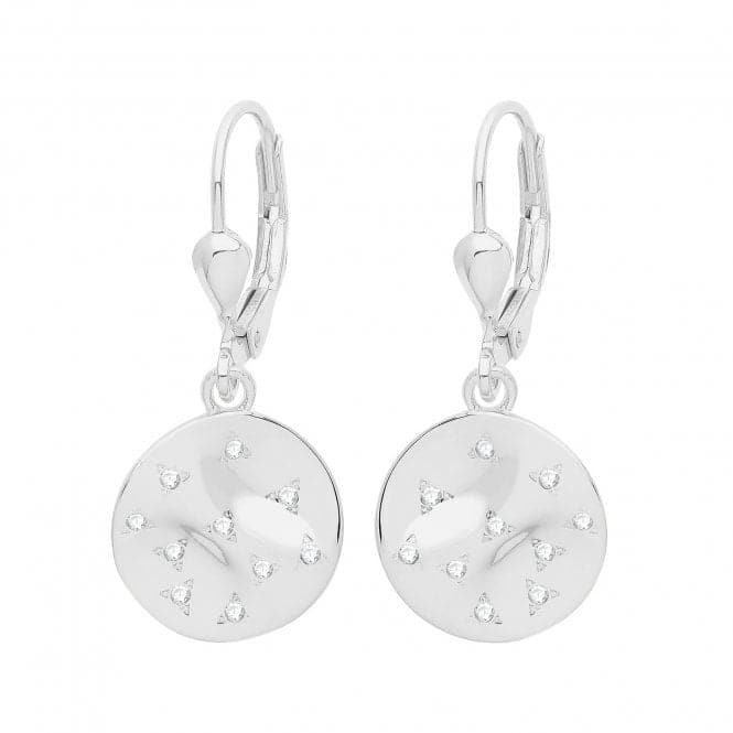 Silver rhodium Zirconia Set Drop Earrings G51256Acotis Silver JewelleryTH - G51256