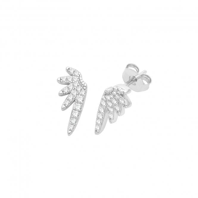 Silver rhodium Zirconia Set Earrings Studs G51291Acotis Silver JewelleryTH - G51291