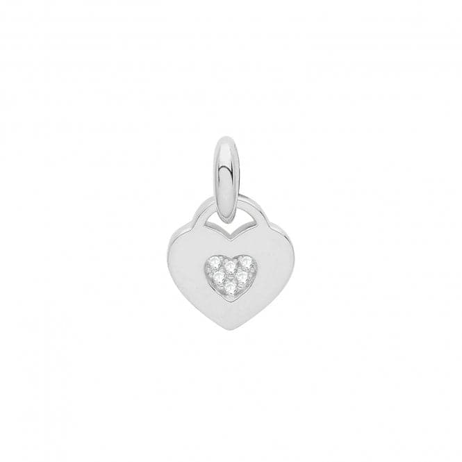 Silver rhodium Zirconia Set Heart Pendant G61068Acotis Silver JewelleryTH - G61068