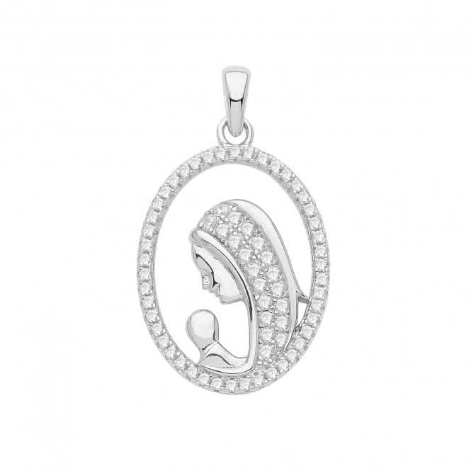Pendant Set Rhodium Zirconia Madona G61093