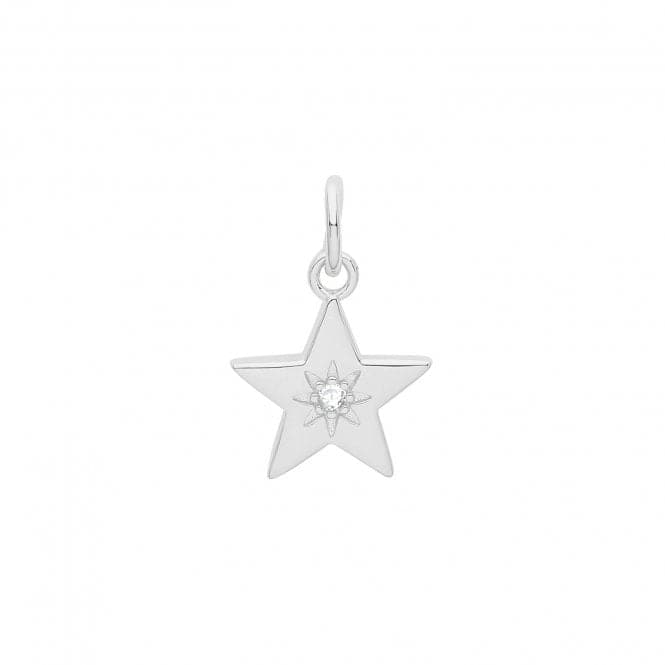 Silver rhodium Zirconia Set Star Pendant G61062Acotis Silver JewelleryTH - G61062