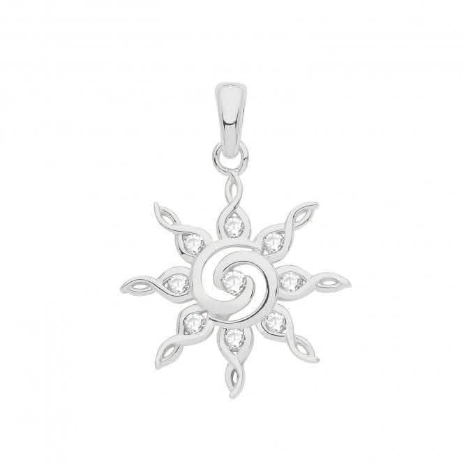Pendant Set Rhodium Zirconia Twril Star G61082