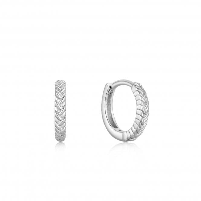 Silver Rope Huggie Hoop Earrings E036 - 03HAnia HaieE036 - 03H