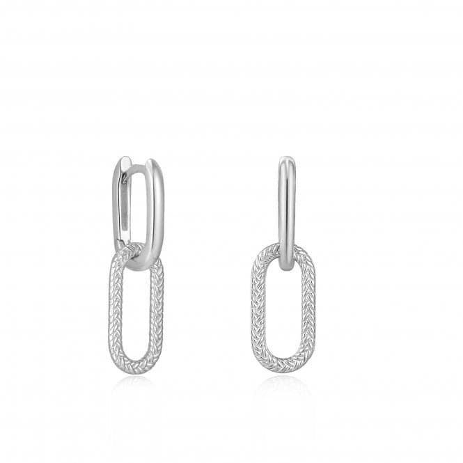 Silver Rope Oval Drop Earrings E036 - 04HAnia HaieE036 - 04H