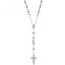 Silver Rosary Bead Black Zirconia Necklace G3057BKAcotis Silver JewelleryTH - G3057BK
