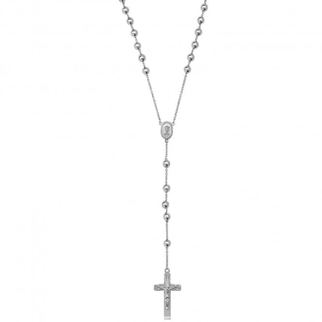 Silver Rosary Bead Zirconia Necklace G3057Acotis Silver JewelleryTH - G3057