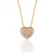 Silver Rose Gold Heart Pave Set Cubic Zirconia Chain Pendant SPG0052RSilver & CoSPG0052R