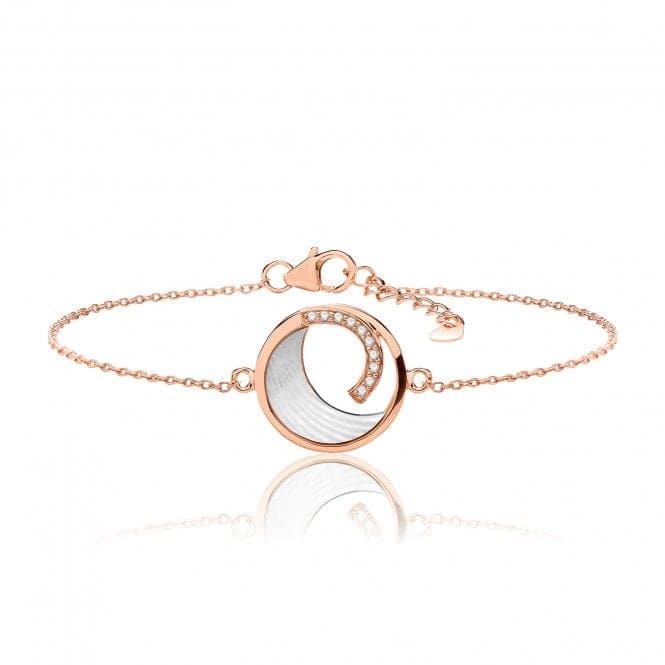 Silver Rose Gold Plated Mother of Pearl Cubic Zirconia Bracelet SBG0044RSilver & CoSBG0044R