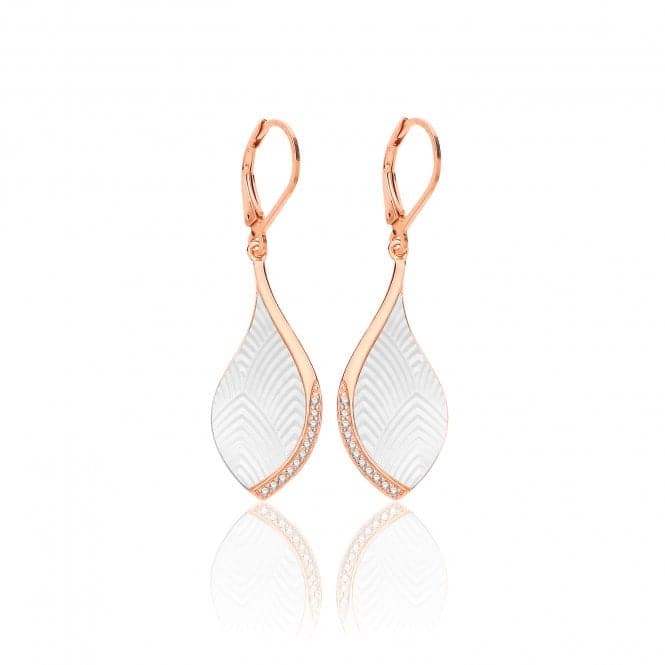 Silver Rose Gold Plated Mother of Pearl Cubic Zirconia Earrings SEG0088RSilver & CoSEG0088R