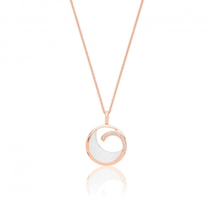 Silver Rose Gold Plated Mother of Pearl Cubic Zirconia Pendant SPG0072RSilver & CoSPG0072R