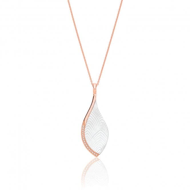 Silver Rose Gold Plated Mother of Pearl Cubic Zirconia Pendant SPG0073RSilver & CoSPG0073R