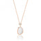 Silver Rose Gold Plated White Moon Stone Cubic Zirconia Pendant SPG0075RSilver & CoSPG0075R