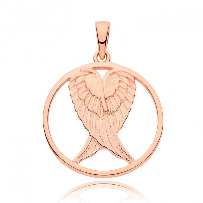 Silver Rose Gold Plated Wings Pendant G61128RAcotis Silver JewelleryTH - G61128R