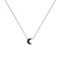 Silver Rose Gold Plated Zirconia Moon Necklace G3359RAcotis Silver JewelleryTH - G3359R