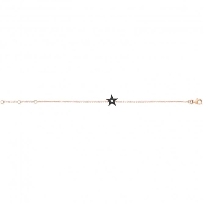 Silver Rose Gold Plated Zirconia Star Bracelet G3369RBAcotis Silver JewelleryTH - G3369RB