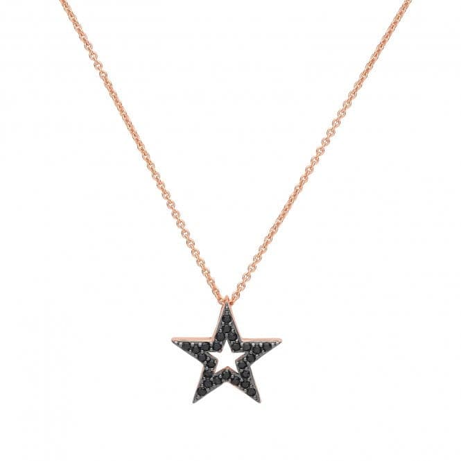 Silver Rose Gold Plated Zirconia Star Necklace G3370RAcotis Silver JewelleryTH - G3370R