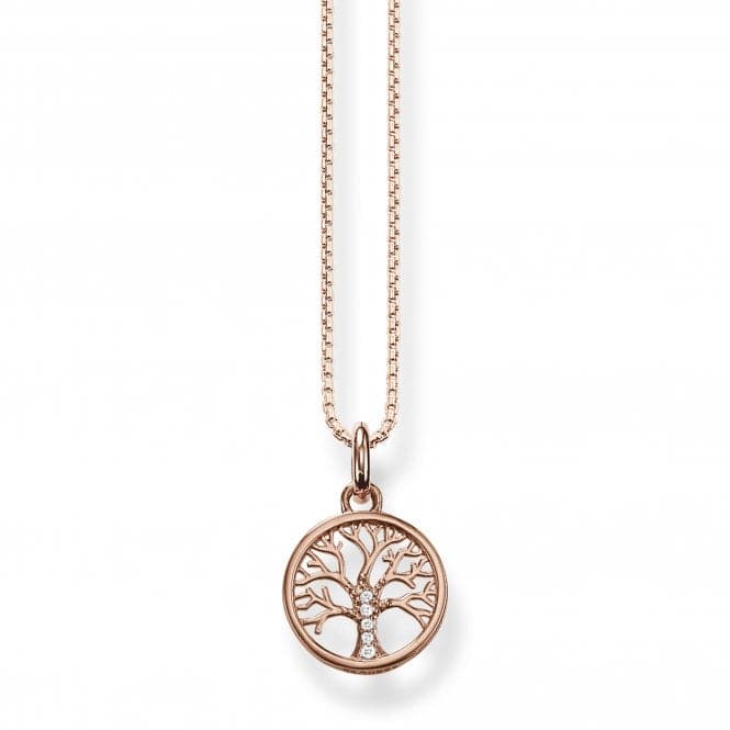 Silver Rose Gold Plated Zirconia White Necklace KE2092 - 416 - 14 - L42VThomas Sabo Sterling SilverKE2092 - 416 - 14 - L42V