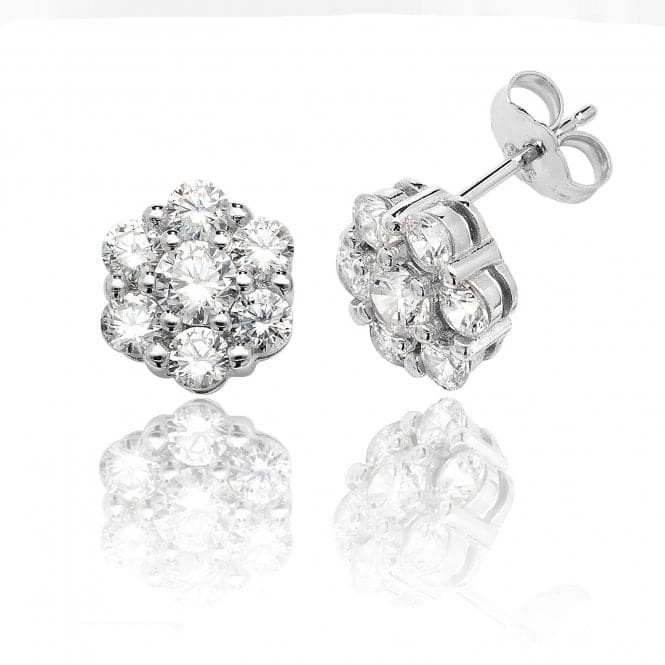 Silver Round Cluster Style Cubic Zirconia Stud Earrings SEG0031CZSilver & CoSEG0031CZ