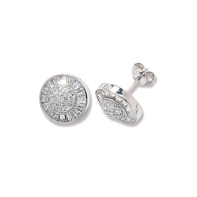 Silver Round Zirconia Stud Earrings G5011Acotis Silver JewelleryTH - G5011