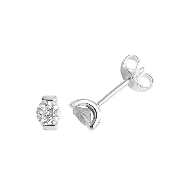 Silver Round Zirconia Stud Earrings G51025Acotis Silver JewelleryTH - G51025