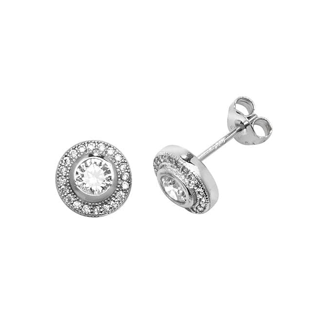 Silver Round Zirconia Stud Earrings G51038Acotis Silver JewelleryTH - G51038