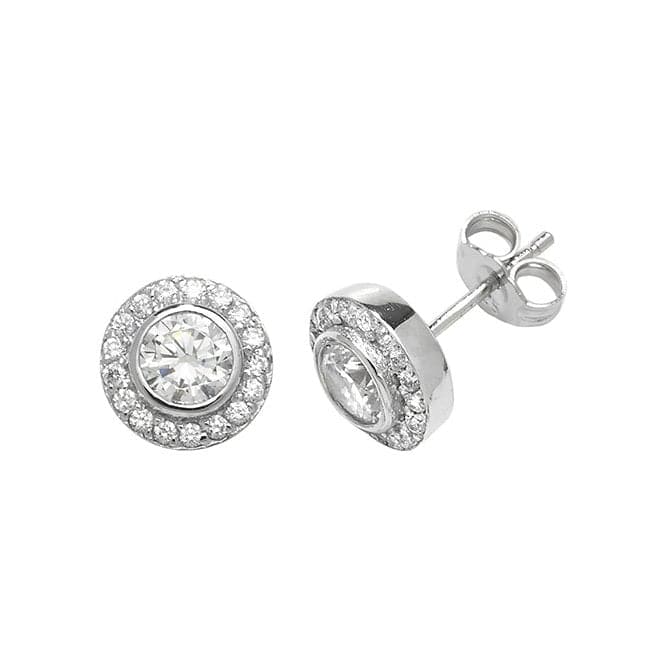 Silver Round Zirconia Stud Earrings G51058Acotis Silver JewelleryTH - G51058