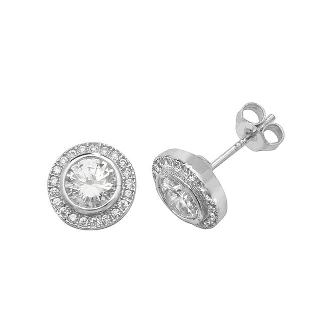 Silver Round Zirconia Stud Earrings G51083Acotis Silver JewelleryTH - G51083