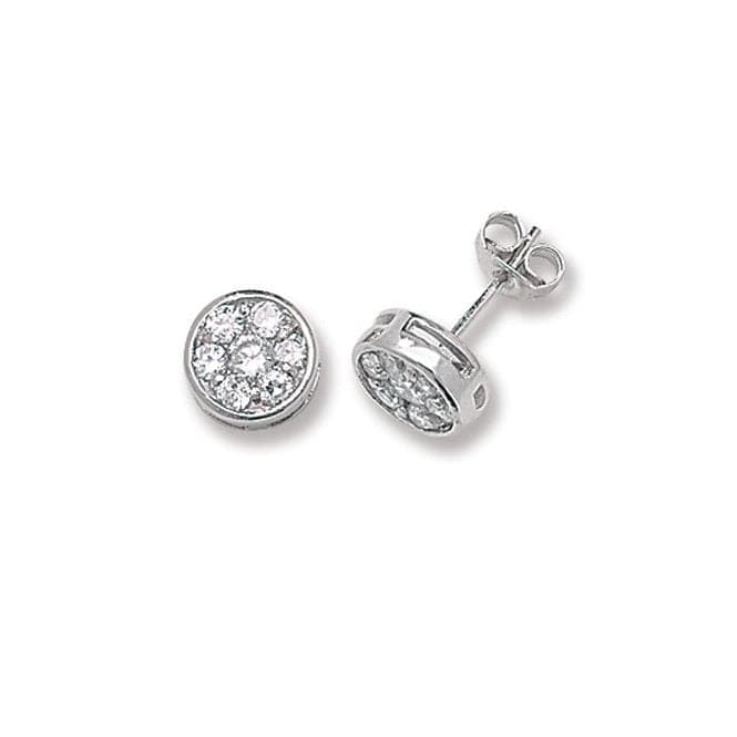 Silver Round Zirconia Stud Earrings G5296CZAcotis Silver JewelleryTH - G5296CZ