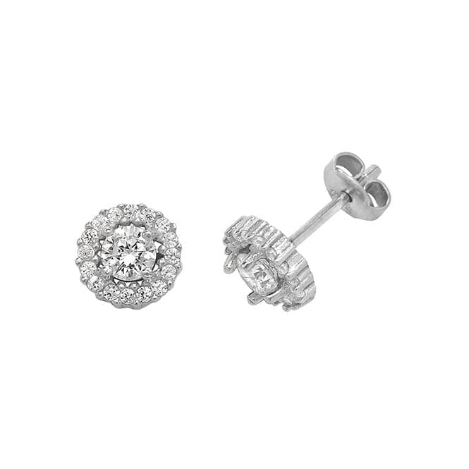 Silver Round Zirconia Stud Earrings G5377Acotis Silver JewelleryTH - G5377