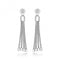 Silver Rub Over Set Cubic Zirconia Chain Tassel Earrings SEG0077Silver & CoSEG0077