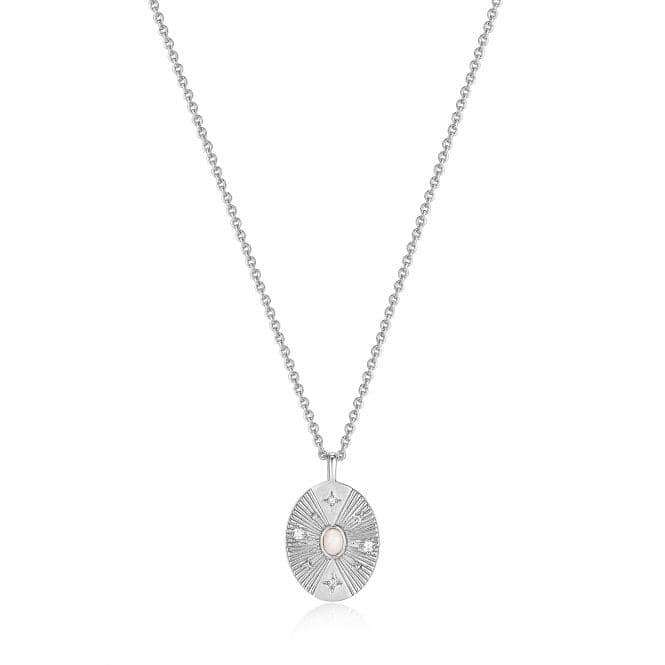 Silver Scattered Stars Kyoto Opal Disc Necklace N034 - 03HAnia HaieN034 - 03H