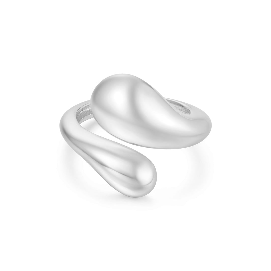 Silver Sculptural Crossover Ring R062 - 03HAnia HaieR062 - 03H