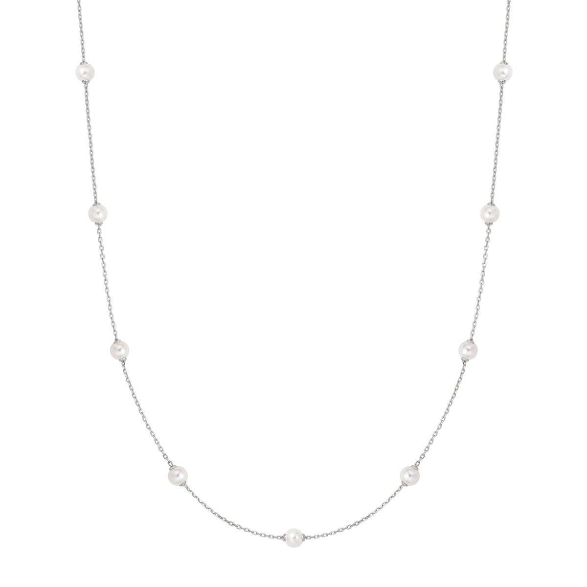 Silver Shell Pearl Station Chain Necklace N065 - 03HAnia HaieN065 - 03H