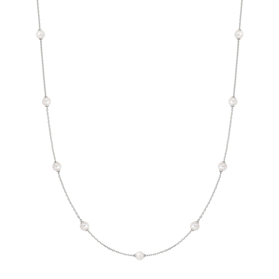 Silver Shell Pearl Station Chain Necklace N065 - 03HAnia HaieN065 - 03H