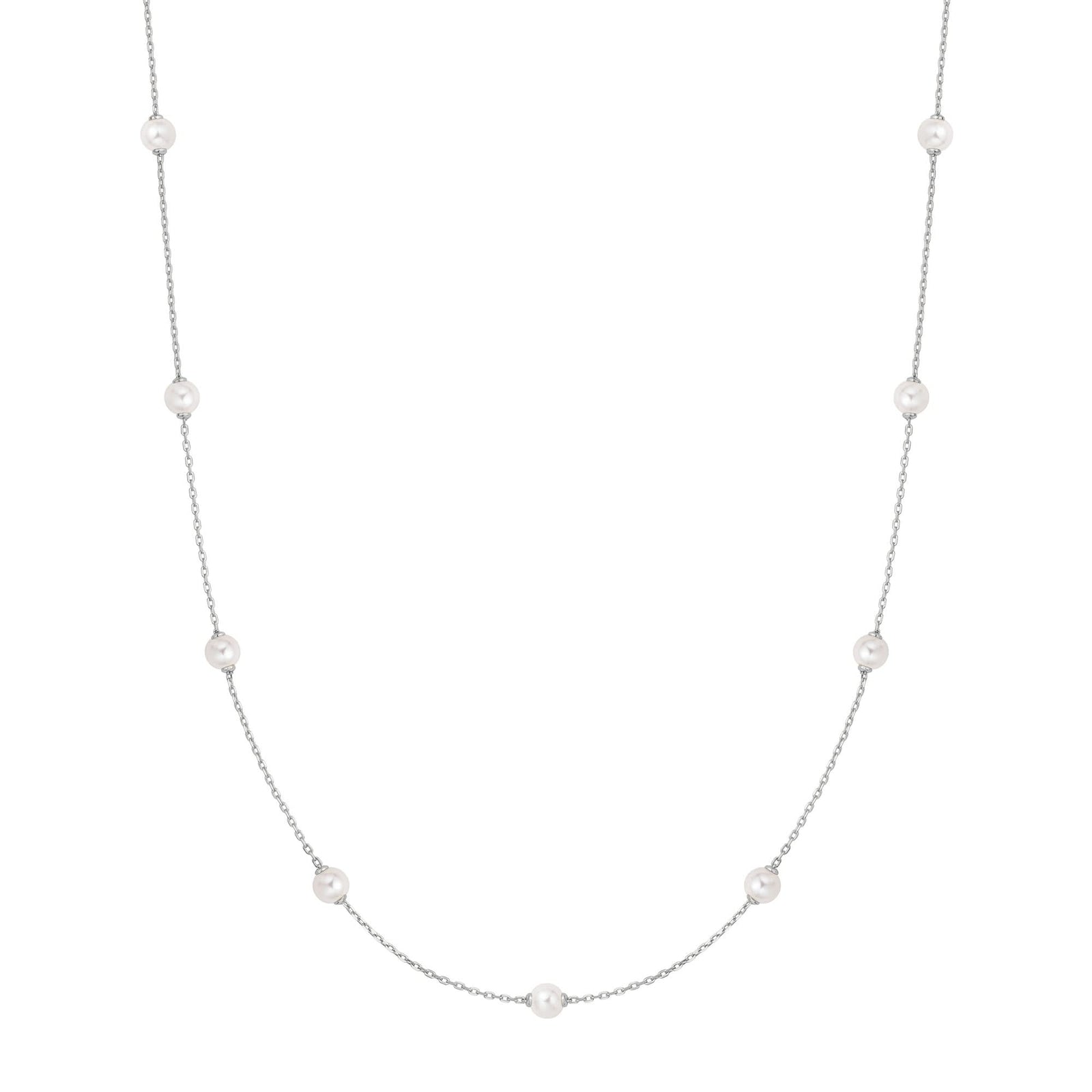 Silver Shell Pearl Station Chain Necklace N065 - 03HAnia HaieN065 - 03H