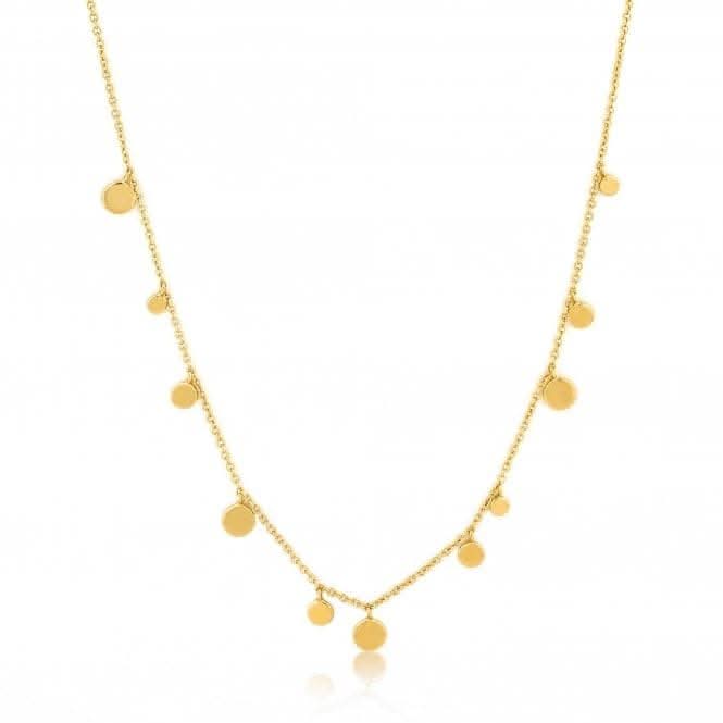Silver Shiny Plated Geometry Mixed Discs Necklace N005